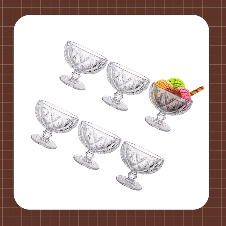 Eternal Night Glass Dessert Bowls 10 Oz Footed Ice Cream Sundae